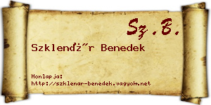 Szklenár Benedek névjegykártya
