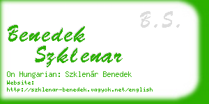 benedek szklenar business card
